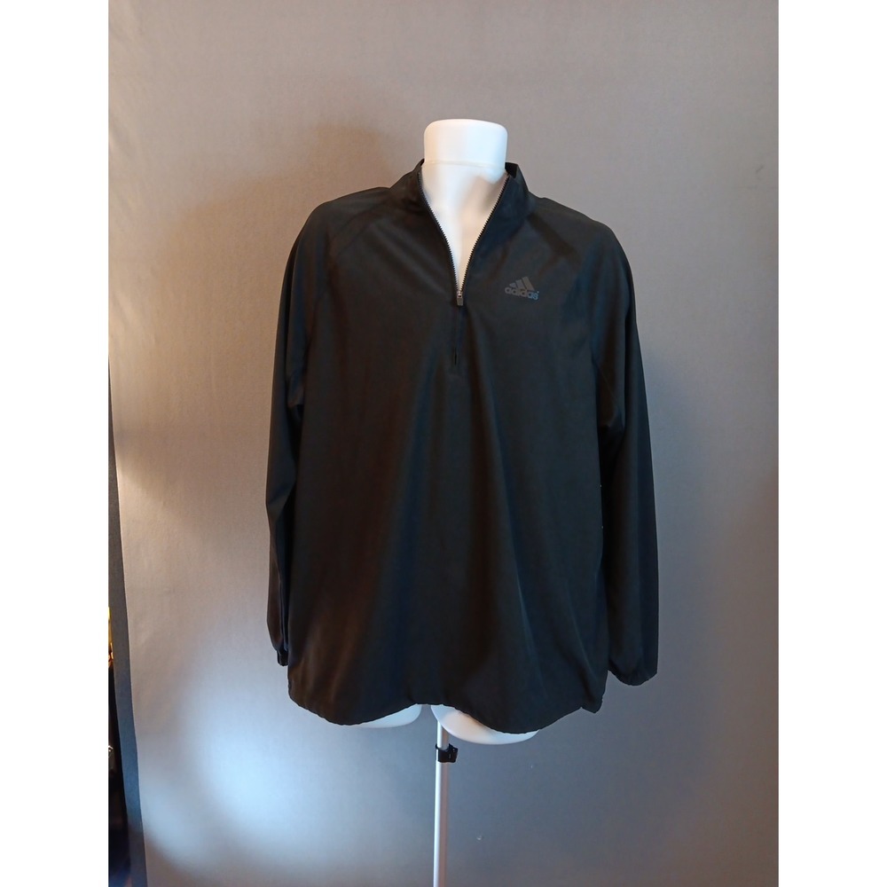 Adidas Mens 1/4 zip Golf pull over‎ jacket- Black Sz XL Vented Lightweight